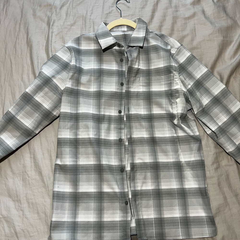 Lululemon Mason Peak Flannel - Size Small -  White Grey